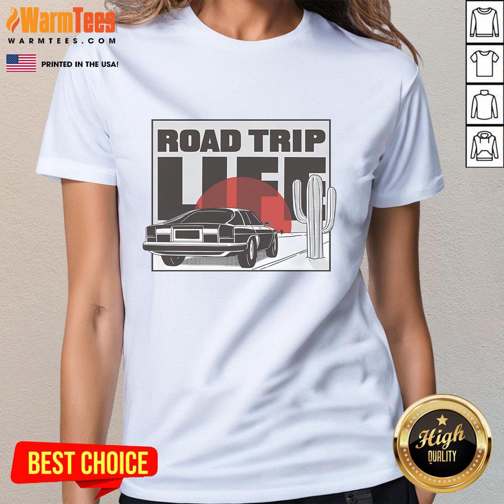 Nice Road Trip Life Vintage Car Sunset T-Shirt - Image 3