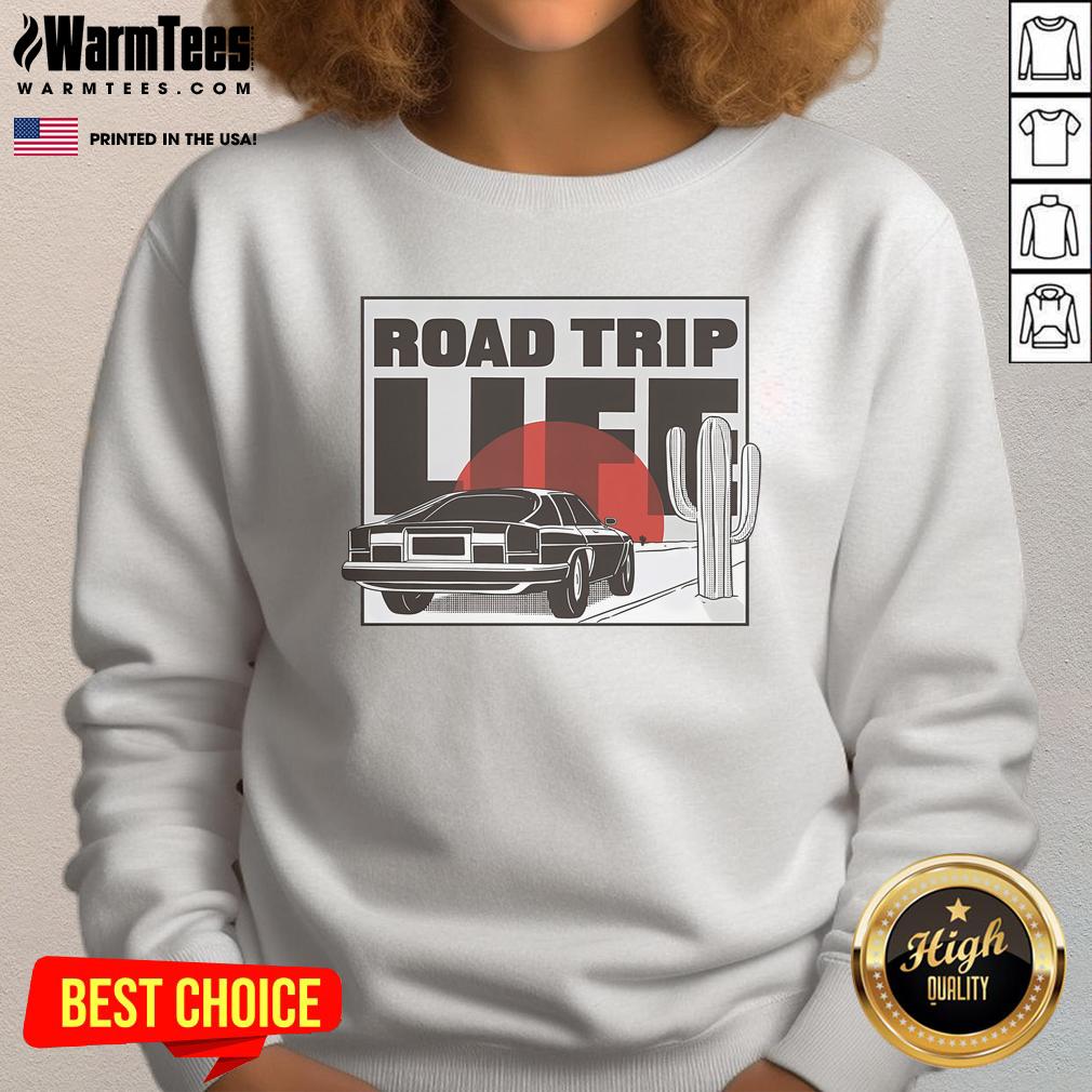 Nice Road Trip Life Vintage Car Sunset T-Shirt - Image 5