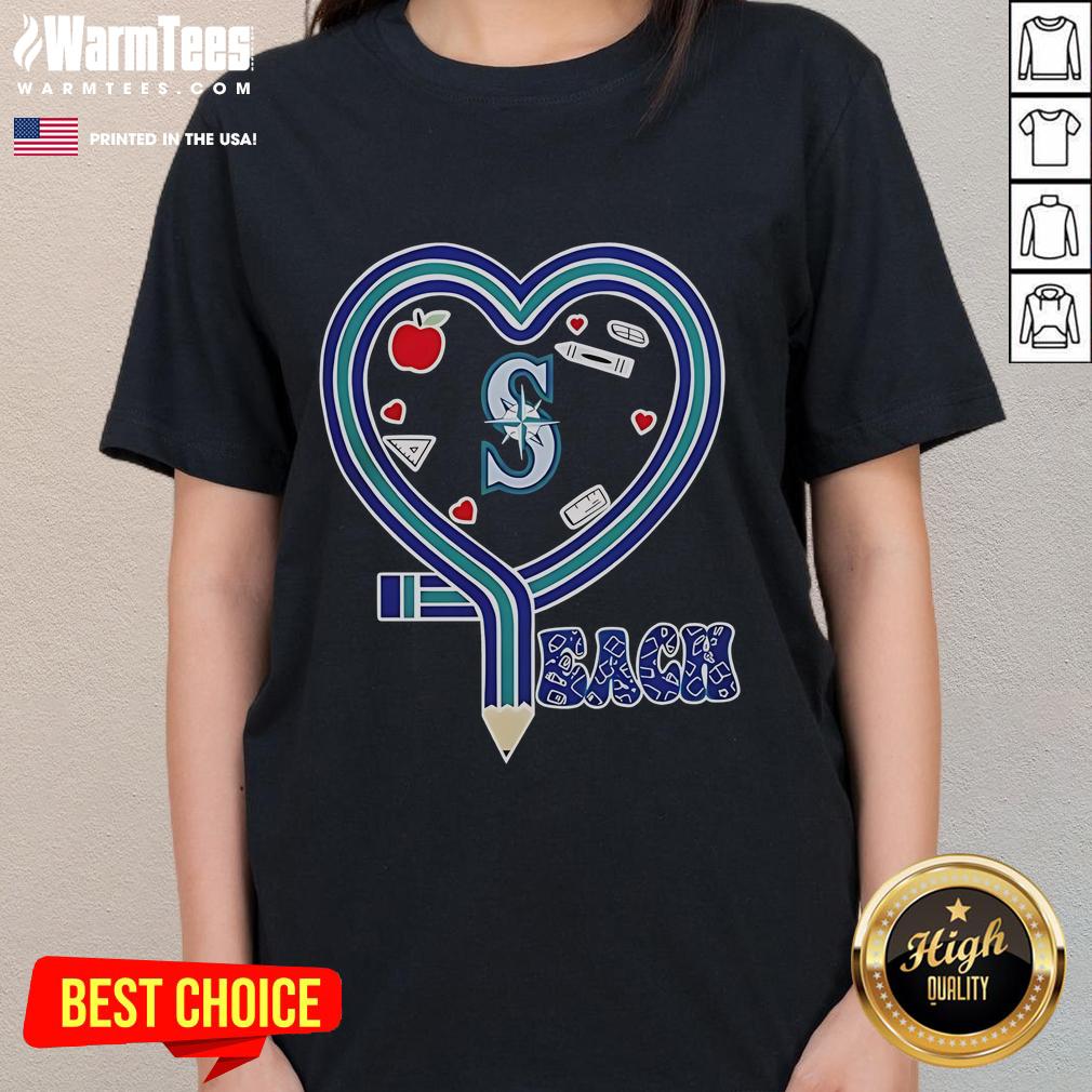 Nice Seattle Mariners Baseball Love Teaching Heart 2025 T-Shirt - Image 3