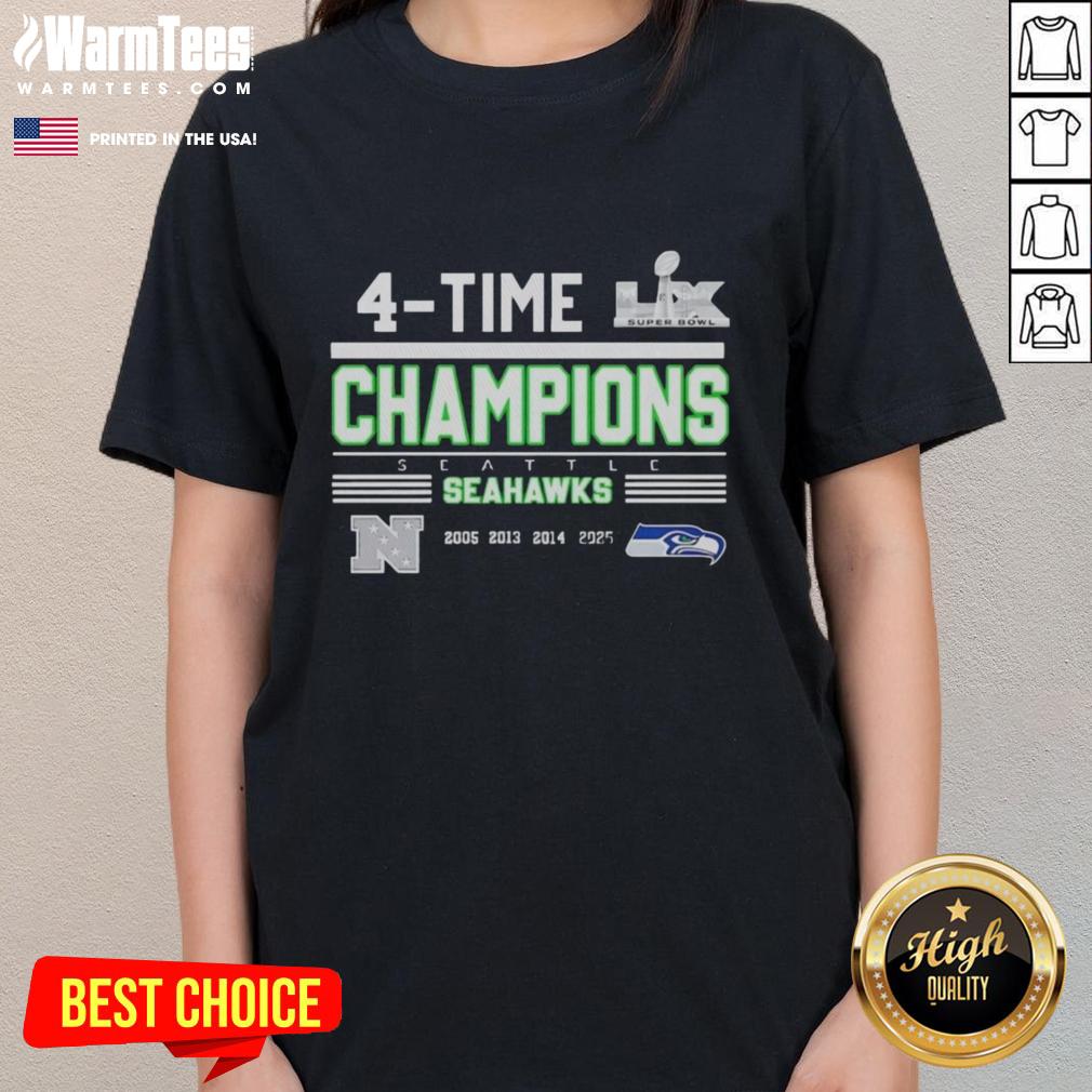Nice Seattle Seahawks 4 Time NFC West Division Champions 2025 Super Bowl Lx T-Shirt - Image 3