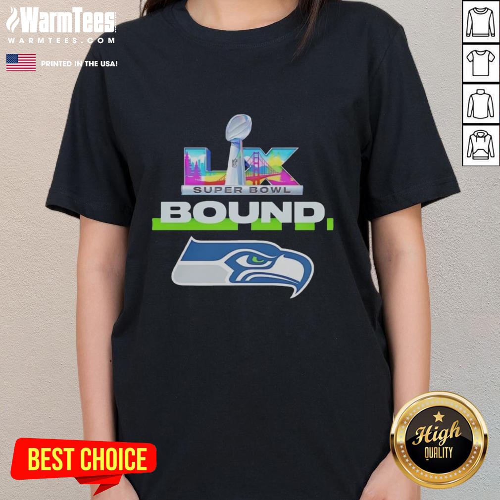 Nice Seattle Seahawks NFC Champions Super Bowl Lx Bound Big Logo T-Shirt - Image 3