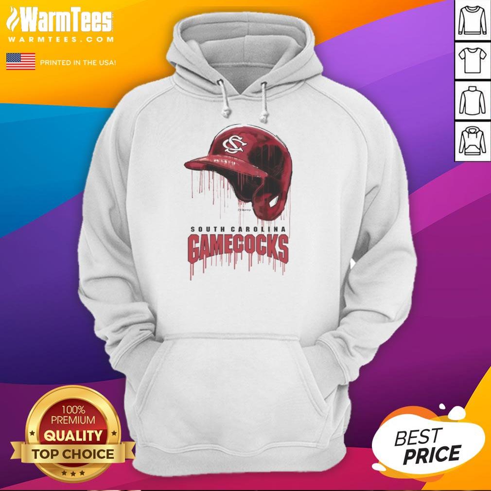 Nice South Carolina Gamecocks Dripping Baseball Helmet T-Shirt - Image 2