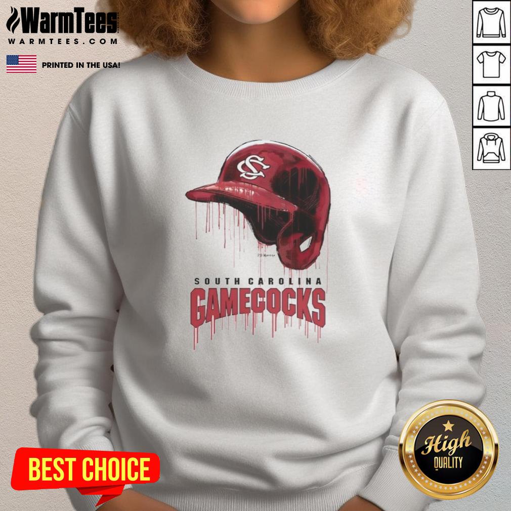 Nice South Carolina Gamecocks Dripping Baseball Helmet T-Shirt - Image 5
