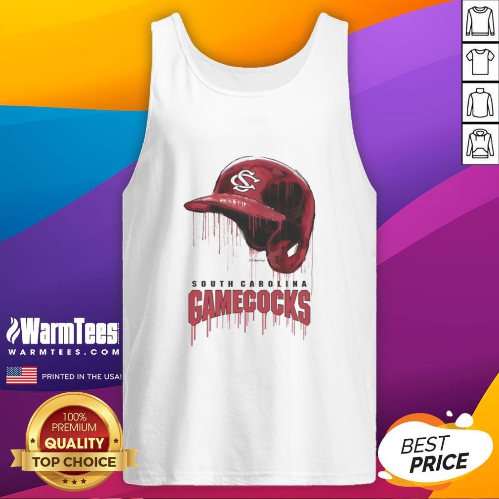 Nice South Carolina Gamecocks Dripping Baseball Helmet T-Shirt - Image 4