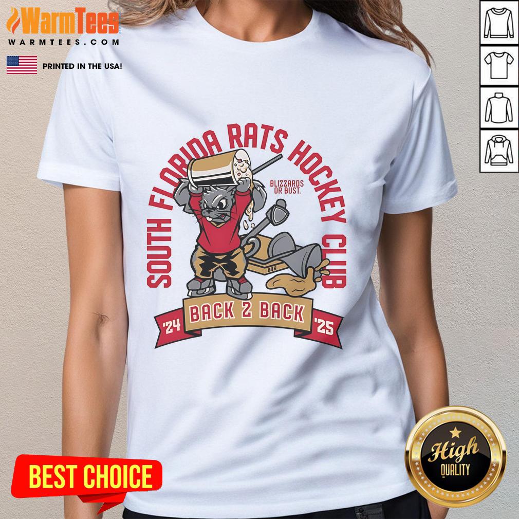 Nice South Florida Rats Hockey Club Back 2 Back 24-25 Mascot T-Shirt - Image 3