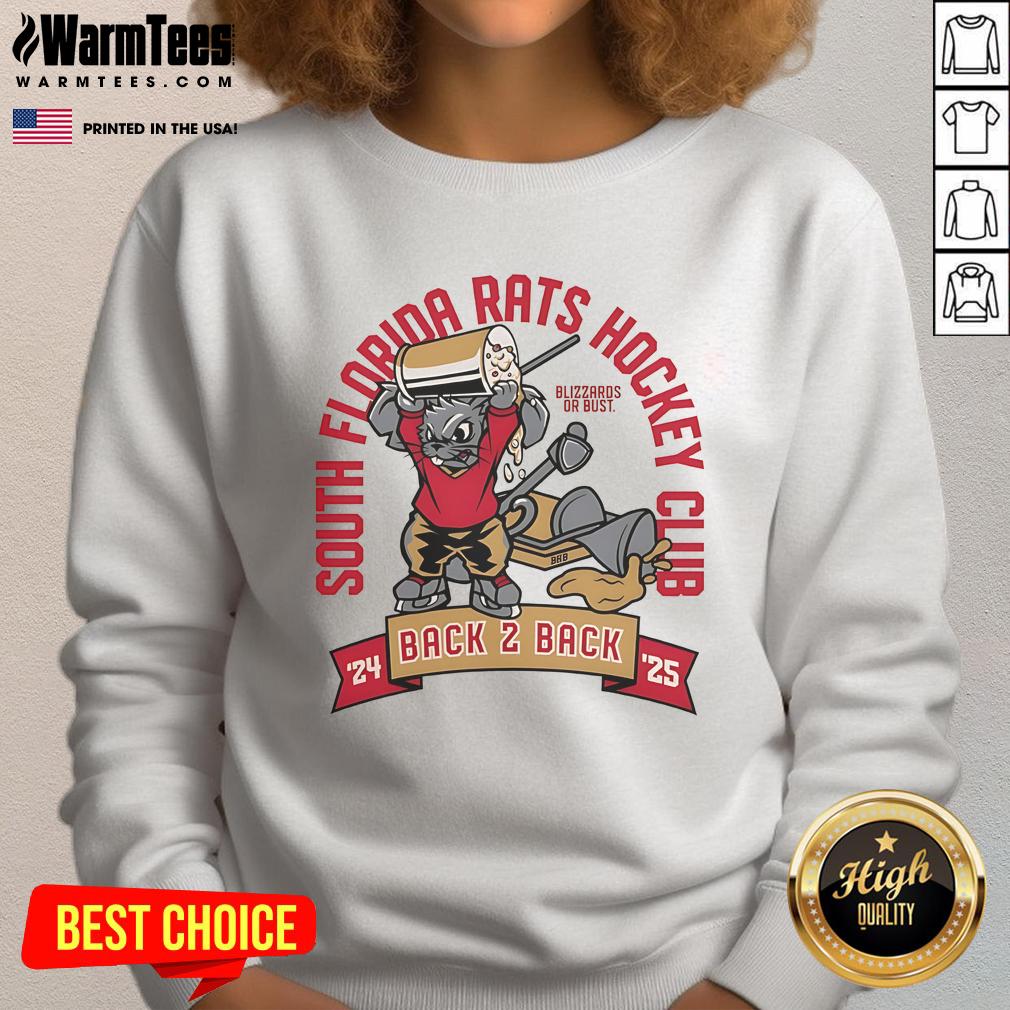 Nice South Florida Rats Hockey Club Back 2 Back 24-25 Mascot T-Shirt - Image 5