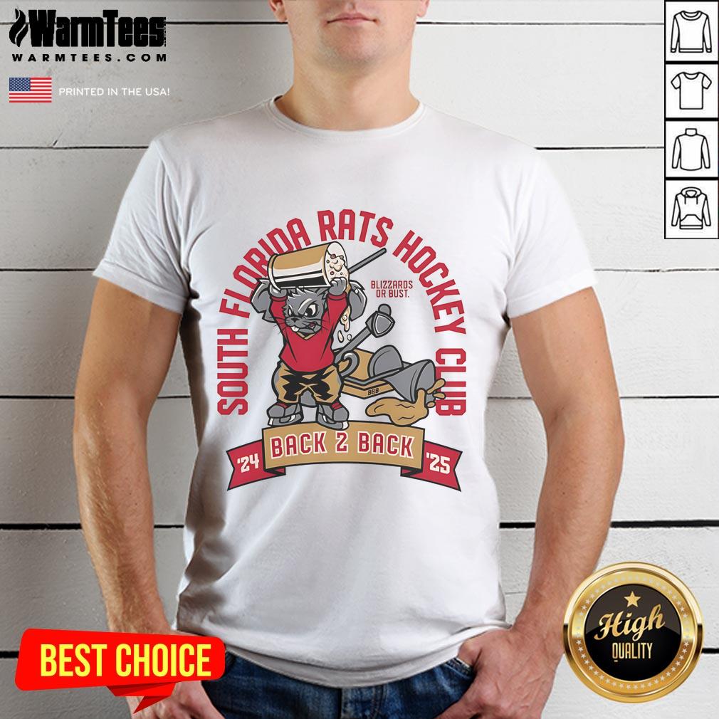 Nice South Florida Rats Hockey Club Back 2 Back 24-25 Mascot T-Shirt