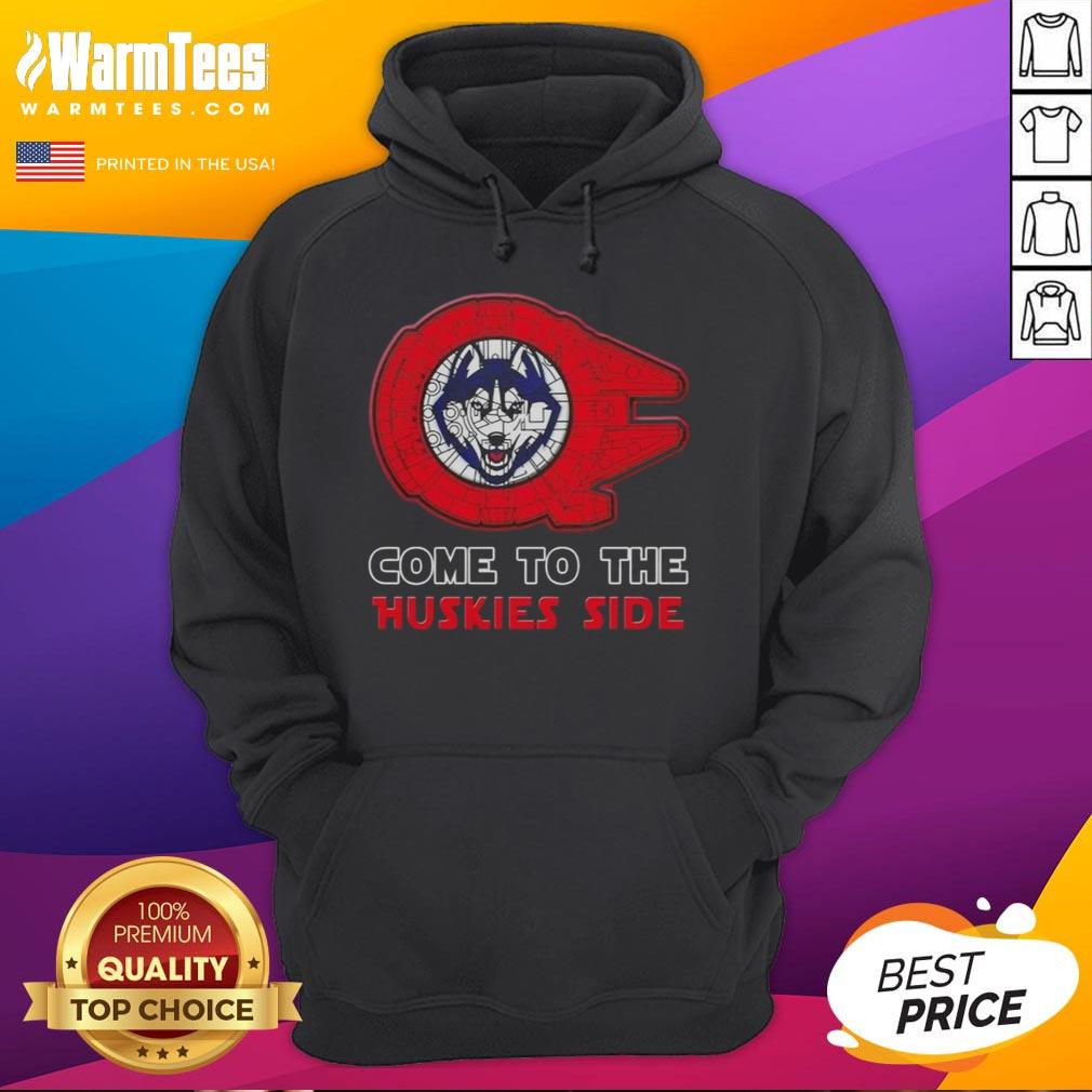 Nice Star Wars Come To The Connecticut Huskies Side T-Shirt - Image 2