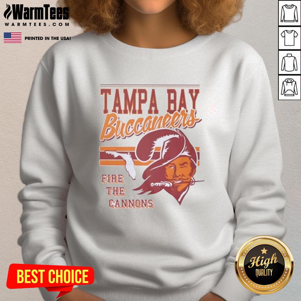 Nice Tampa Bay Buccaneers Fire The Cannons Spirit Script T-Shirt - Image 5