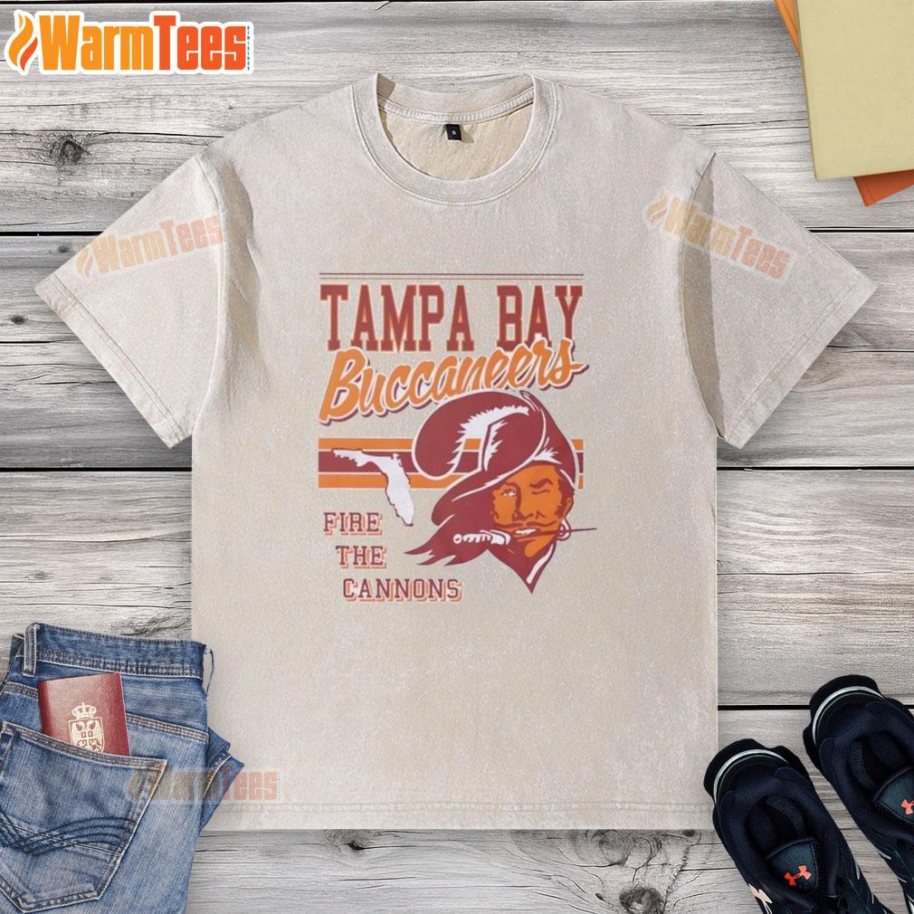Nice Tampa Bay Buccaneers Fire The Cannons Spirit Script T-Shirt - Image 6