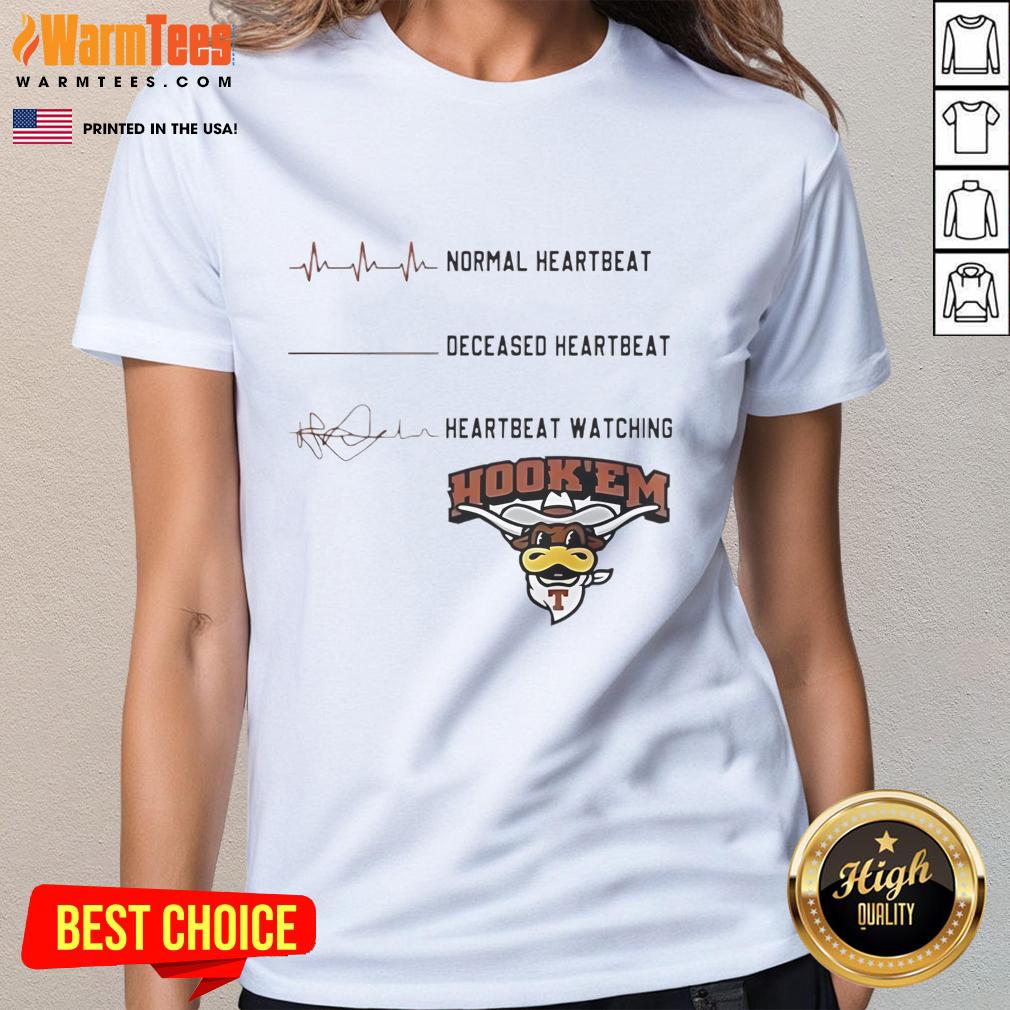Nice Texas Longhorns NCAA Heartbeat Watching Match Bull T-Shirt - Image 3