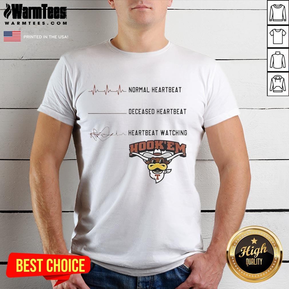 Nice Texas Longhorns NCAA Heartbeat Watching Match Bull T-Shirt