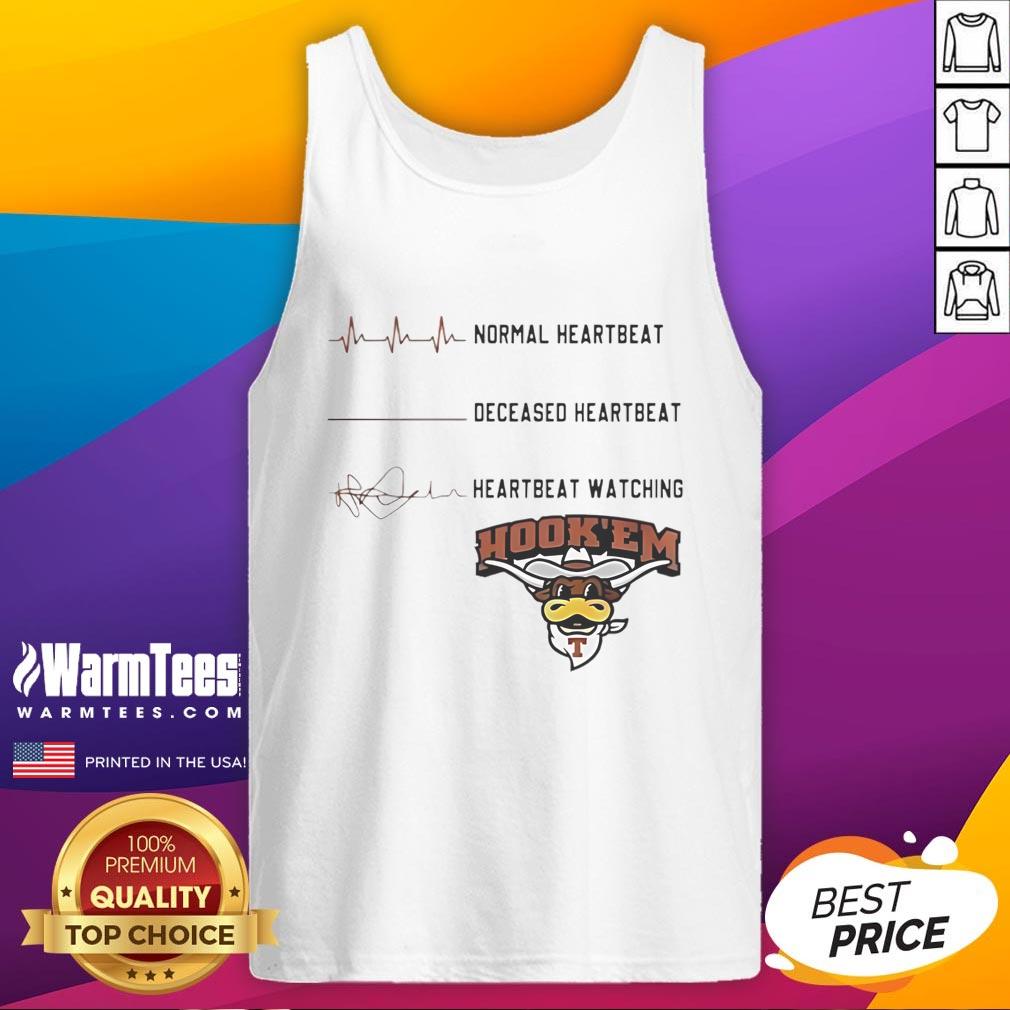Nice Texas Longhorns NCAA Heartbeat Watching Match Bull T-Shirt - Image 4