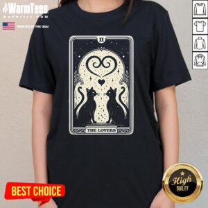 Alternative view of Nice The Crossroads Tarot Cats The Lovers T-Shirt