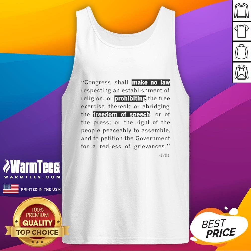 Nice The First Amendment Congress Shall Make No Law Respecting An Establishment Of Religion 1791 T-Shirt - Image 4
