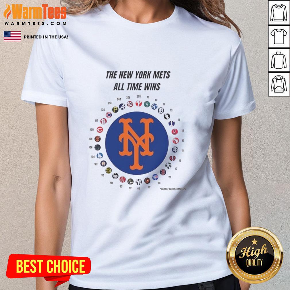 Nice The New York Mets MLB All Time Wins T-Shirt - Image 3