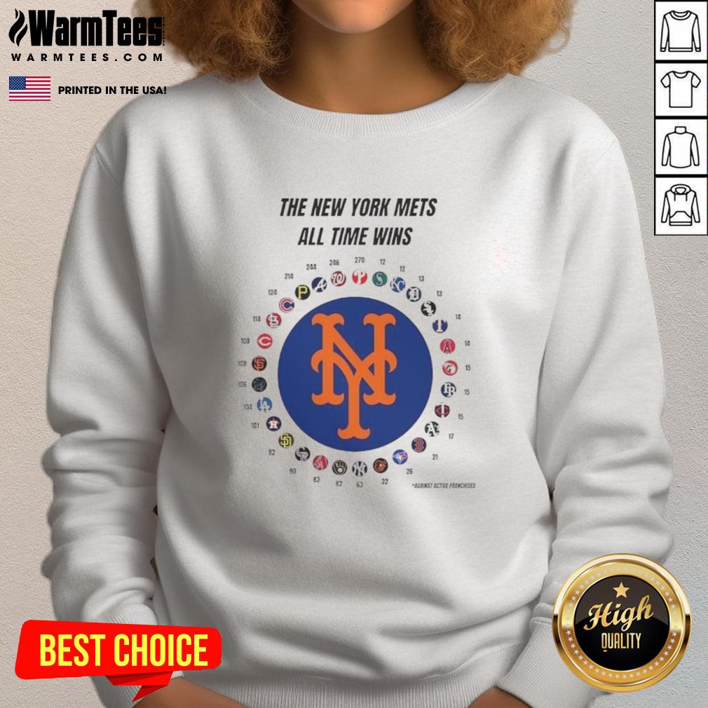 Nice The New York Mets MLB All Time Wins T-Shirt - Image 5