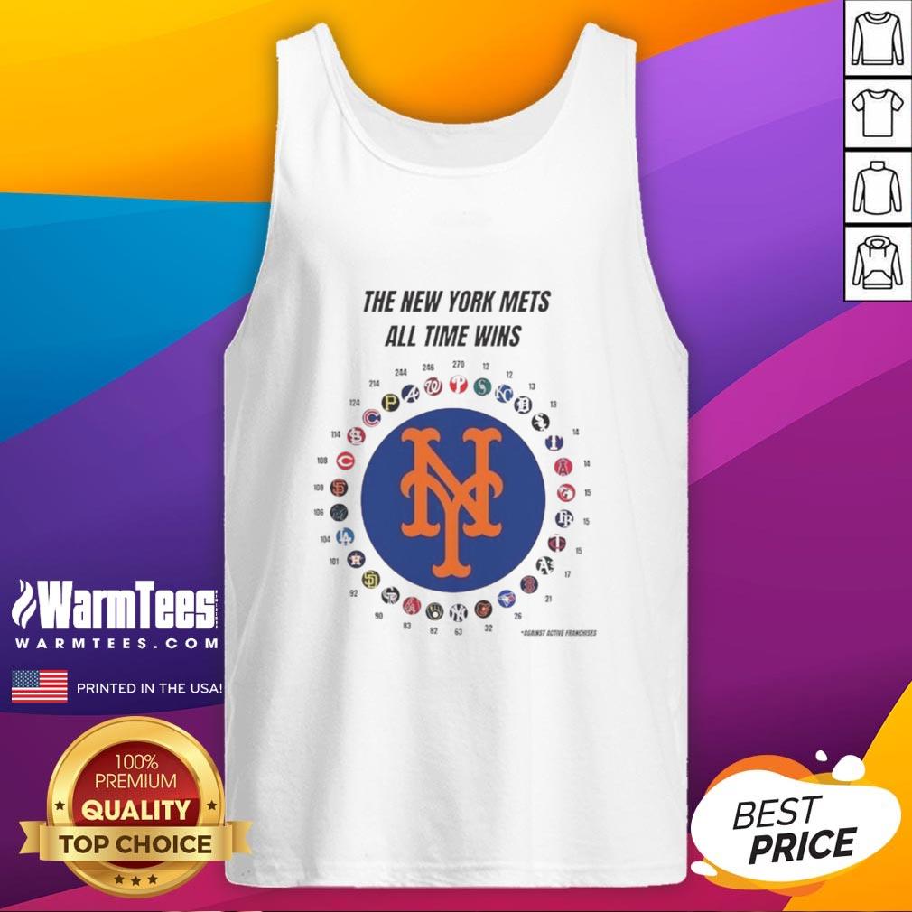 Nice The New York Mets MLB All Time Wins T-Shirt - Image 4