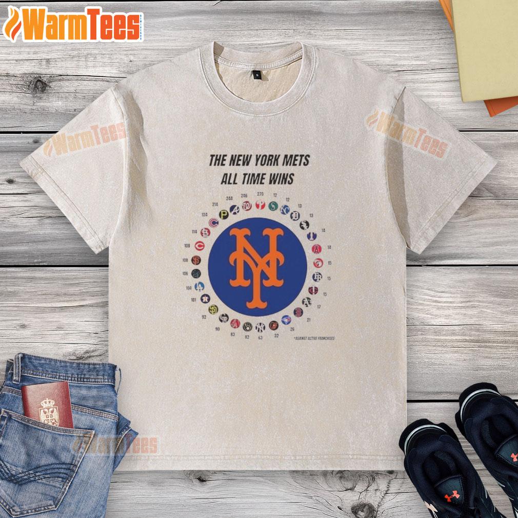 Nice The New York Mets MLB All Time Wins T-Shirt - Image 6