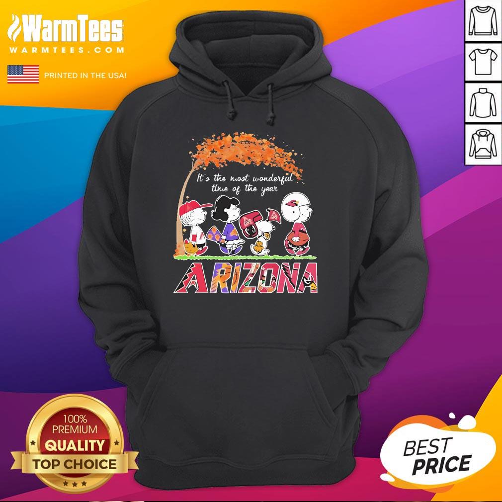 Nice The Peanuts Arizona Sports It's The Most Wonderful Time Of The Year T-Shirt - Image 3