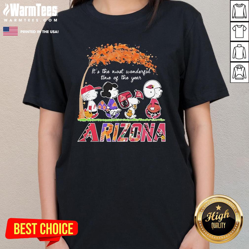 Nice The Peanuts Arizona Sports It's The Most Wonderful Time Of The Year T-Shirt - Image 2