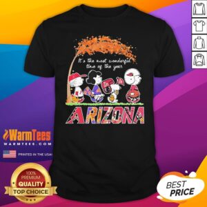 Nice The Peanuts Arizona Sports It's The Most Wonderful Time Of The Year T-Shirt