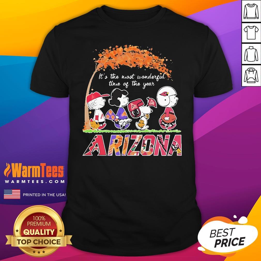 Nice The Peanuts Arizona Sports It's The Most Wonderful Time Of The Year T-Shirt