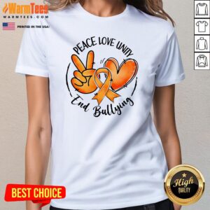 Alternative view of Nice Unity Day Orange Peace Love Unity End Bullying T-Shirt