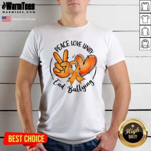 Nice Unity Day Orange Peace Love Unity End Bullying T-Shirt
