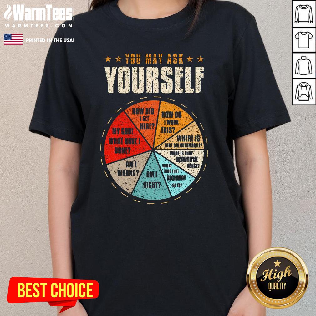 Nice You May Ask Yourself 80s Old School Audiotape Vintage Disco T-Shirt - Image 2