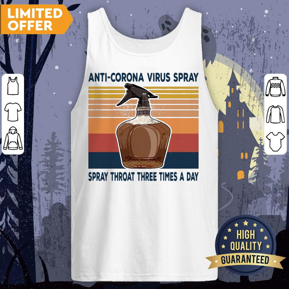 Official Anti Corona Virus Spray Spray Throat Three Times A Day Vintage Retro Shirt - Image 2