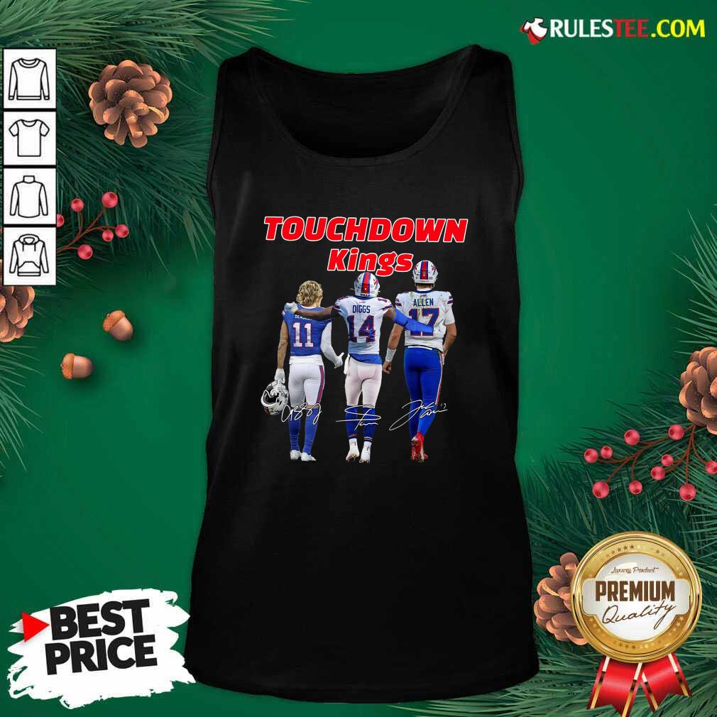 Official Buffalo Bills Touchdown Kings Cole Beasley 11 Stefon Diggs 14 Josh Allen 17 Signatures Shirt - Image 4