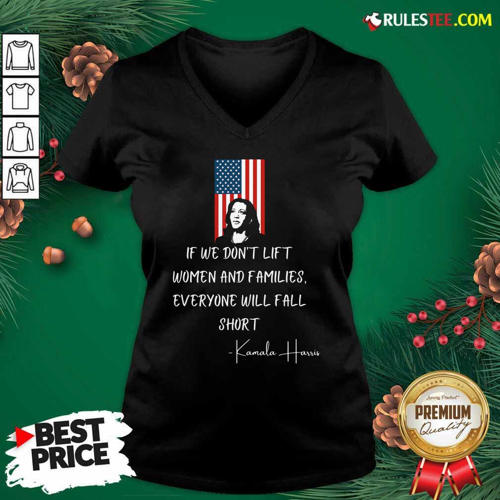 Official If We Don’t Lift Women And Families Everyone Will Fall Madam Vp Harris Biden 2021 Inauguration American Flag Shirt - Image 3