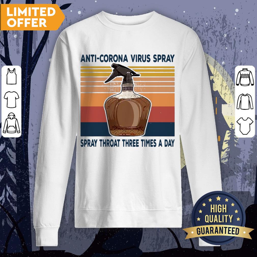 Official Anti Corona Virus Spray Spray Throat Three Times A Day Vintage Retro Shirt - Image 4