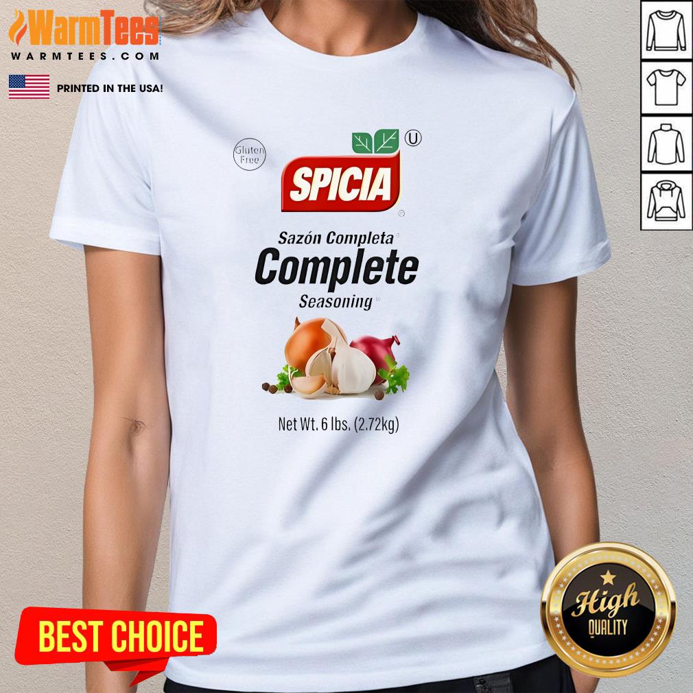 Official Gluten Free Spicia Sazon Completa Complete Seasoning Net Wt 6 Lbs 2 72kg 2024 T-Shirt - Image 2