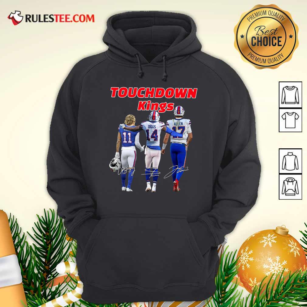 Official Buffalo Bills Touchdown Kings Cole Beasley 11 Stefon Diggs 14 Josh Allen 17 Signatures Shirt - Image 2