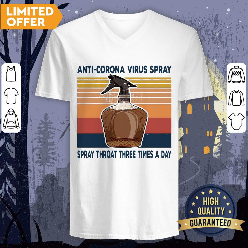 Official Anti Corona Virus Spray Spray Throat Three Times A Day Vintage Retro Shirt - Image 3