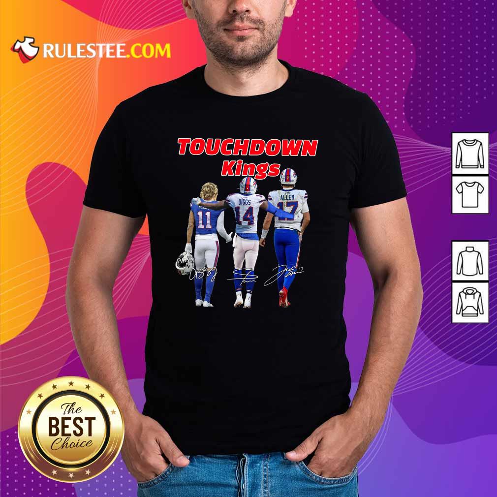 Official Buffalo Bills Touchdown Kings Cole Beasley 11 Stefon Diggs 14 Josh Allen 17 Signatures Shirt