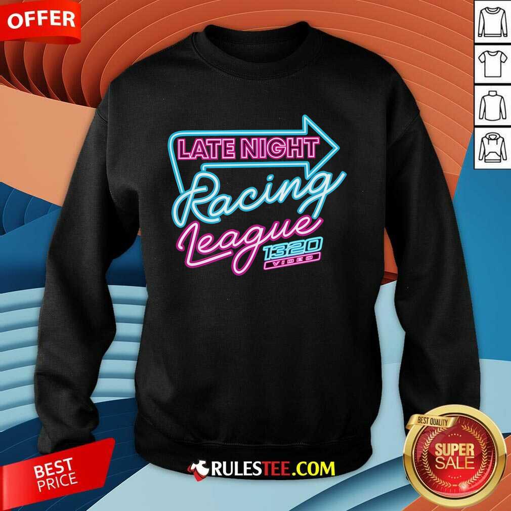 Official 1320video Late Night Racing League Neon T-Shirt - Image 3