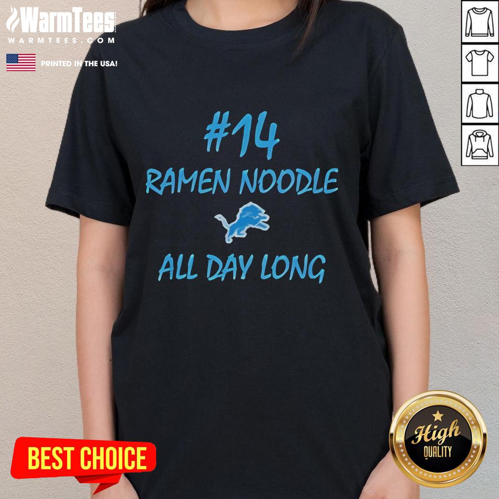 Official #14 Ramen Noodle All Day Long Lions T-Shirt - Image 3