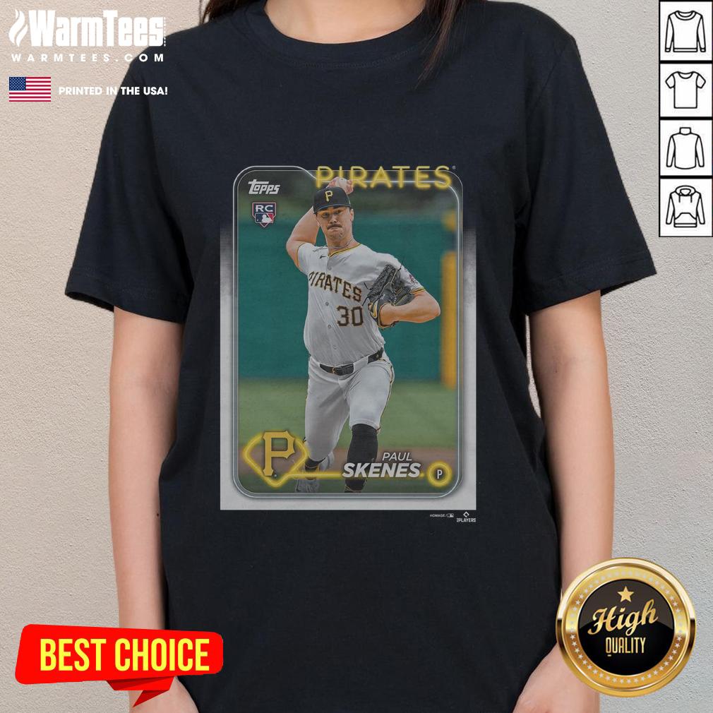 Official 2024 Topps Baseball Paul Skenes Pirates T-Shirt - Image 3