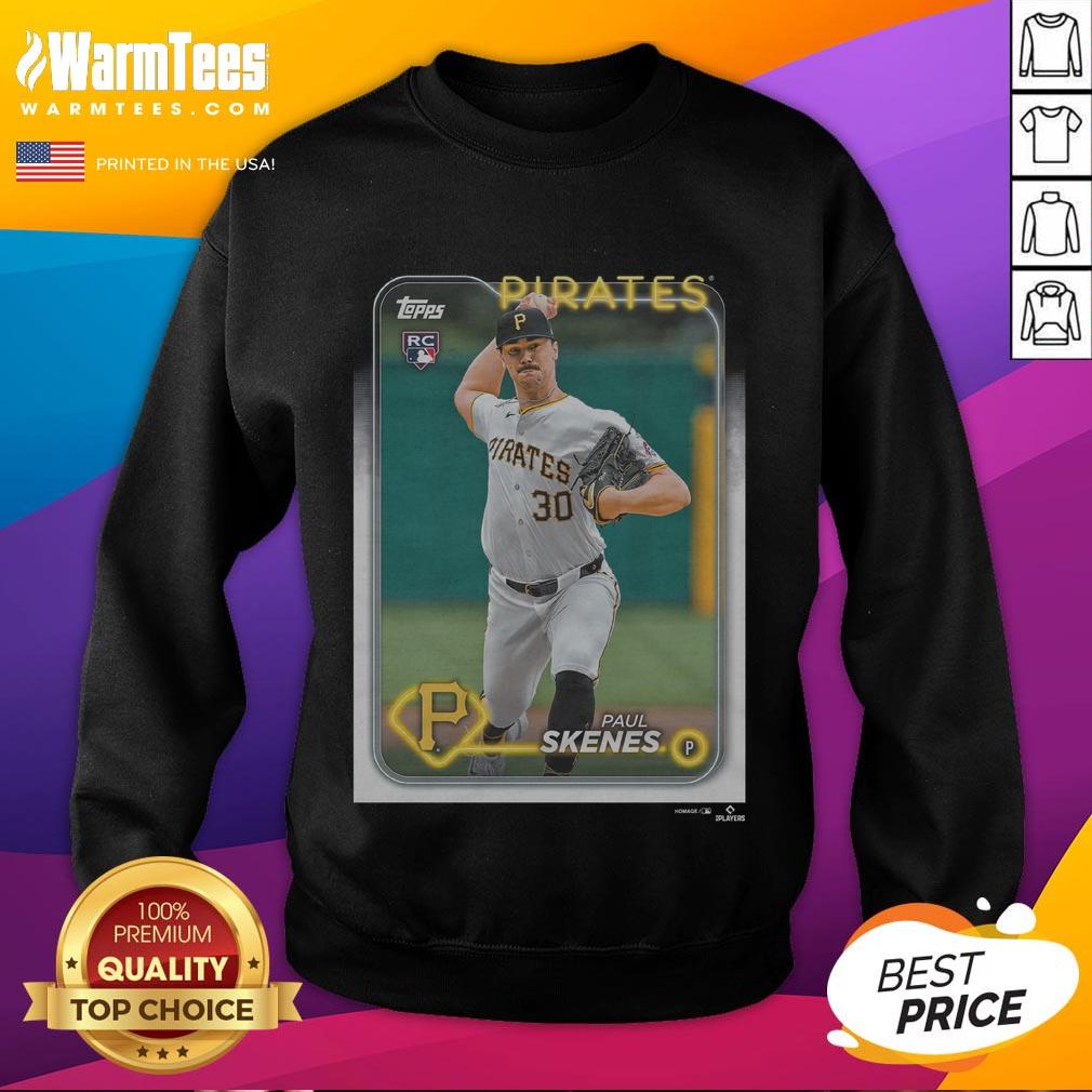 Official 2024 Topps Baseball Paul Skenes Pirates T-Shirt - Image 5