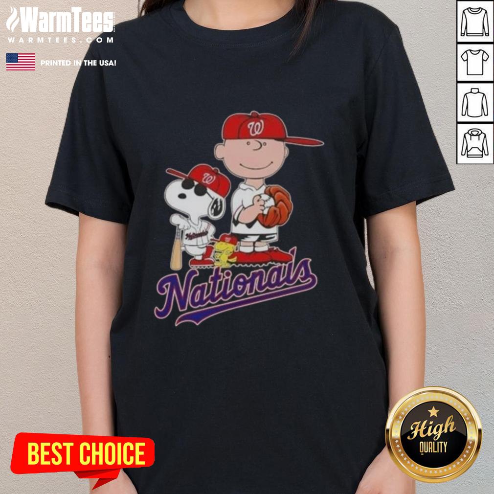 Official 2025 Peanuts Snoopy X Charlie Brown Washington Nationals Baseball T-Shirt - Image 3