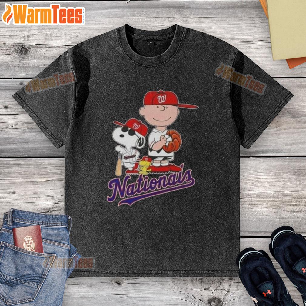 Official 2025 Peanuts Snoopy X Charlie Brown Washington Nationals Baseball T-Shirt - Image 6