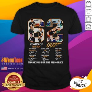 Official 62 Years Of 1962-2024 007 Signatures Thank You For The Memories T-Shirt