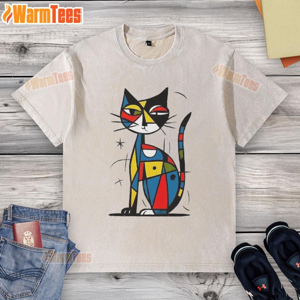 Official Abstract Japanese Cat T-Shirt - Image 6