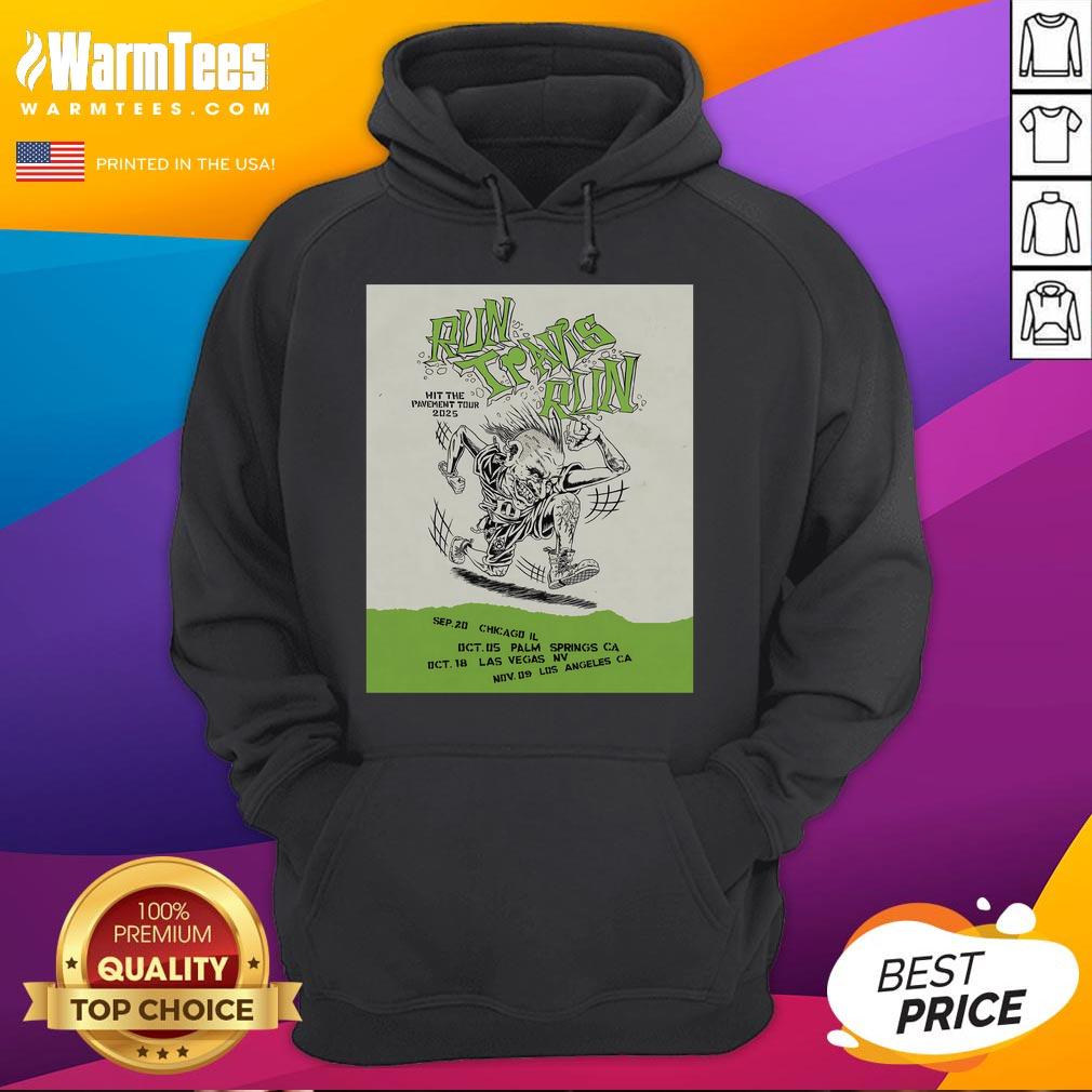 Official Blink-182 Run Travis Run Hit Pavement Tour 2025 T-Shirt - Image 2