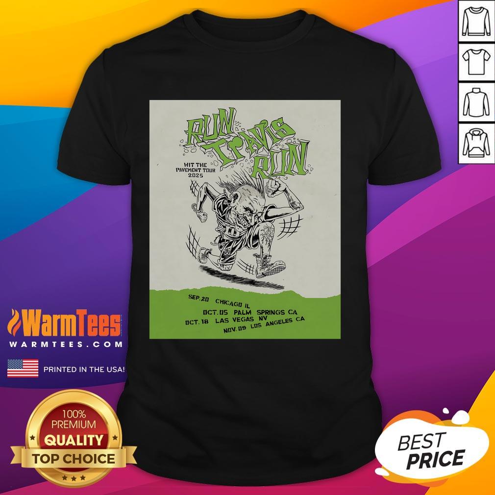 Official Blink-182 Run Travis Run Hit Pavement Tour 2025 T-Shirt
