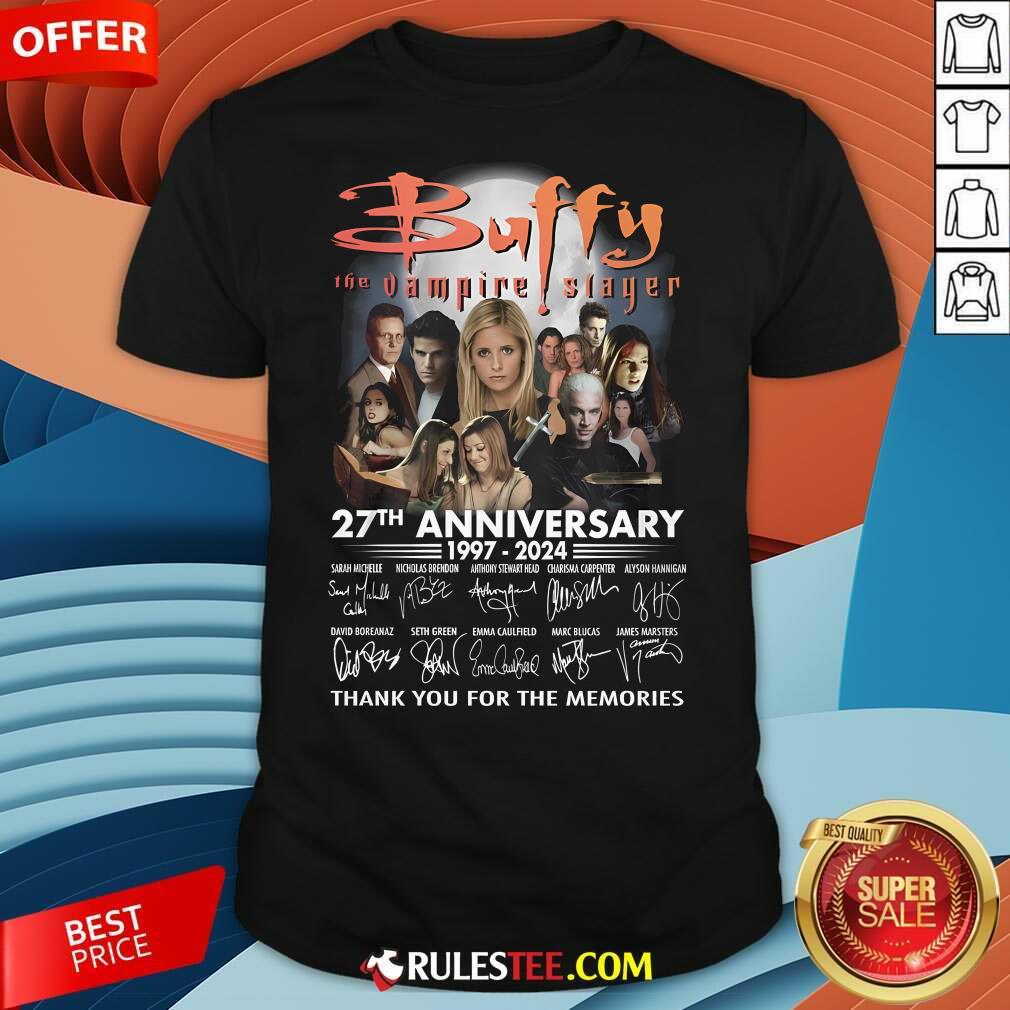 Official Buffy The Vampire Slayer 27th Anniversary 1997-2024 Thank You For The Memories T-Shirt
