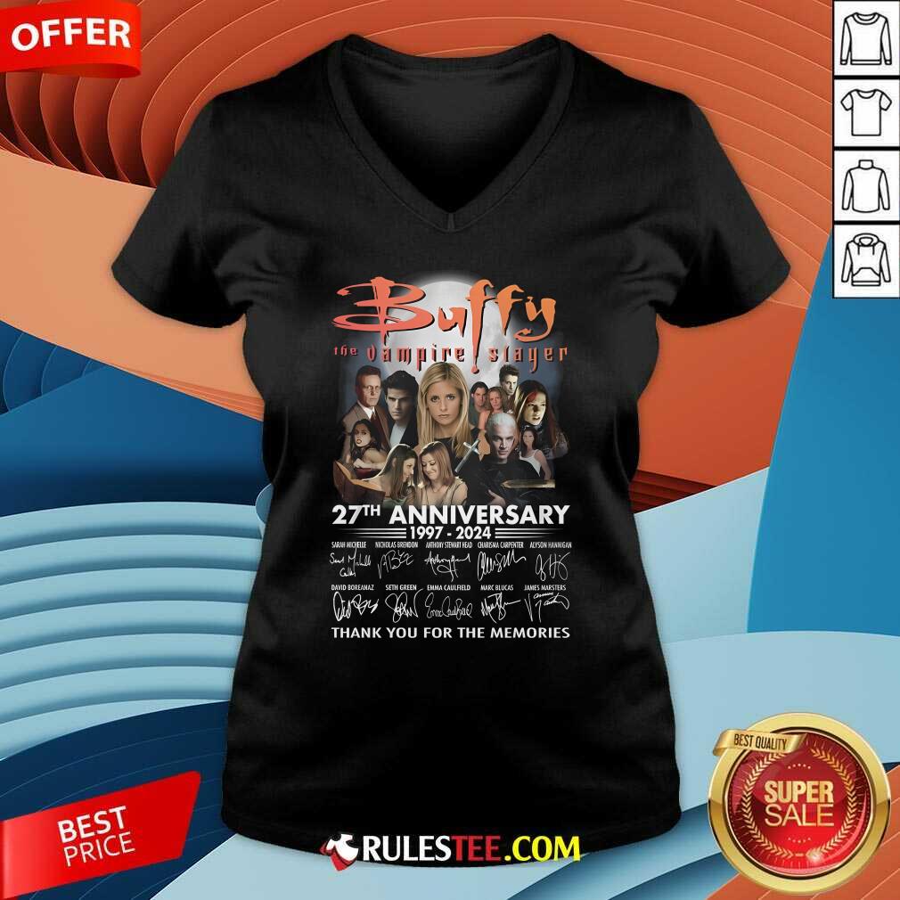 Official Buffy The Vampire Slayer 27th Anniversary 1997-2024 Thank You For The Memories T-Shirt - Image 4
